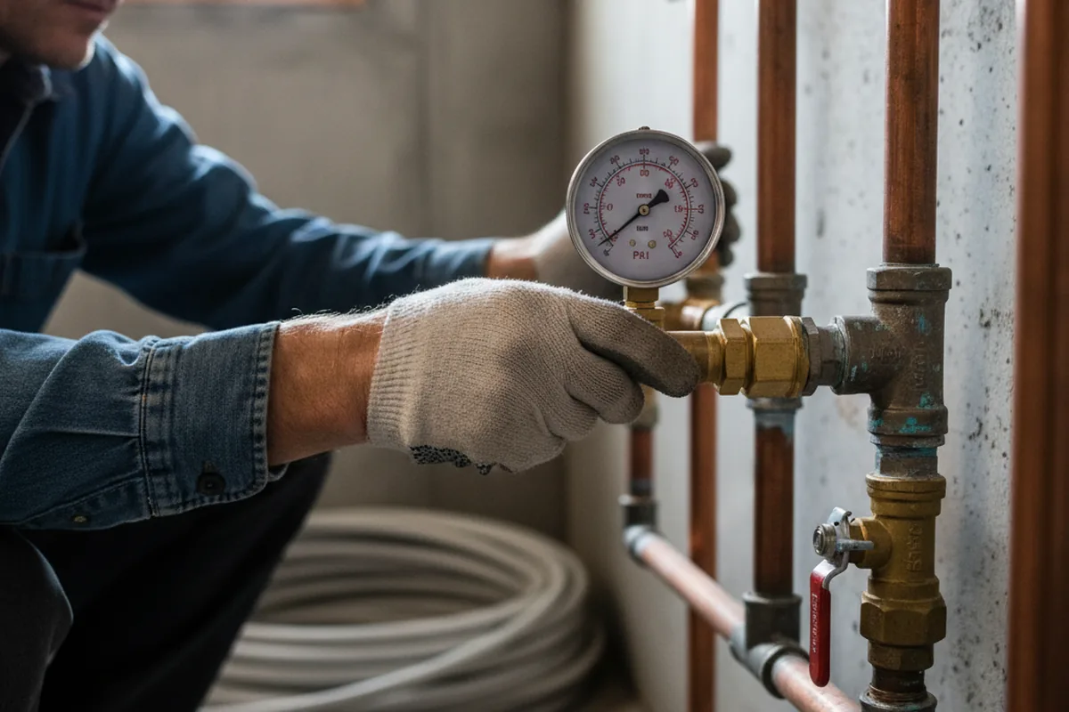 Pressure testing a repaired line during Water Line Repair in East Bernstadt